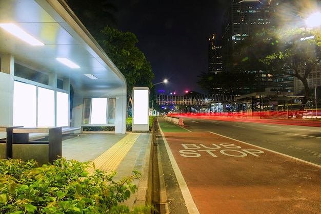 Traffic in the city at night. Jakarta, Indonesia, June 23rd 2021.