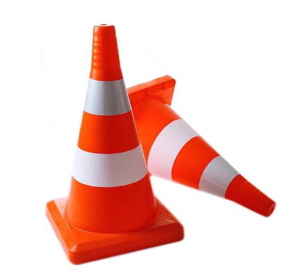 Traffic cone isolated on white