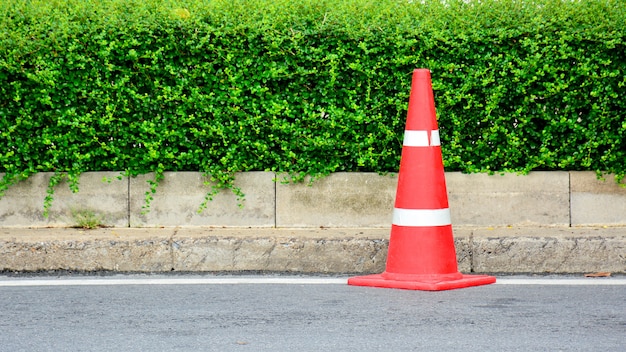 Traffic cone on the road