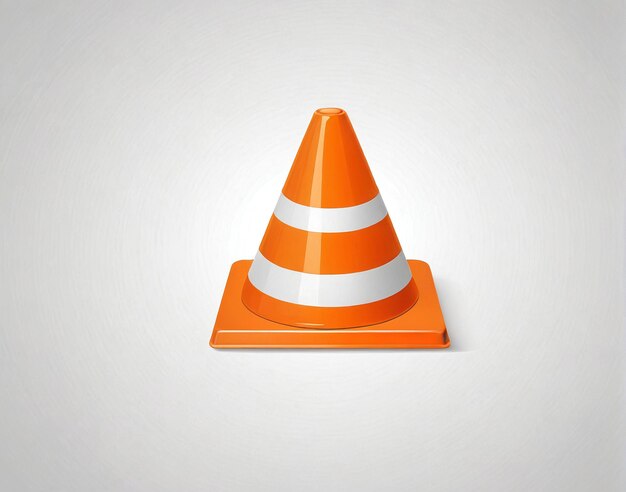 Photo a traffic cone on a white background