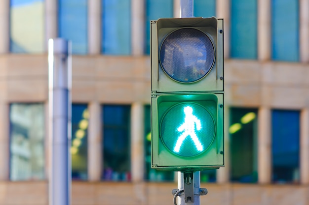 Traffic green light for pedestrian