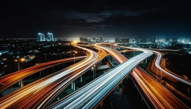 Traffic on highway at night