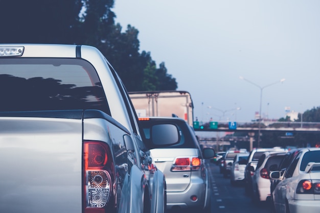 Photo traffic jam during rush hour.