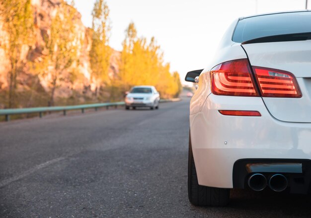 Photo traffic jam with cars