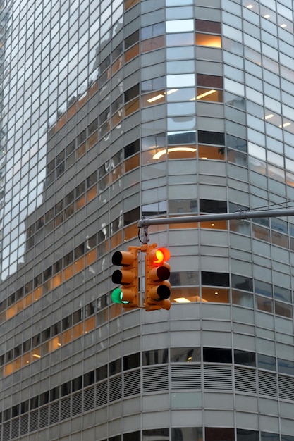 Traffic light on city street