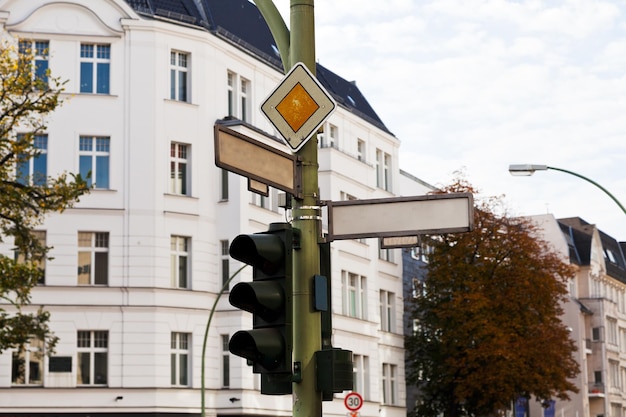 Traffic light and crossroad