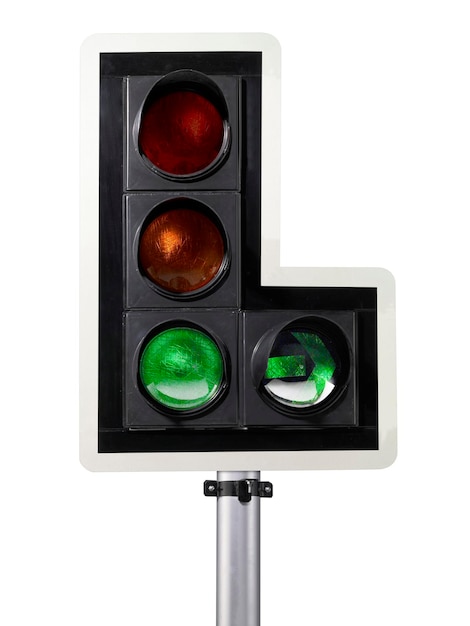 Traffic light isolated on white background