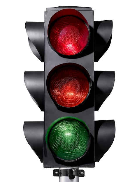 Traffic light isolated on white background