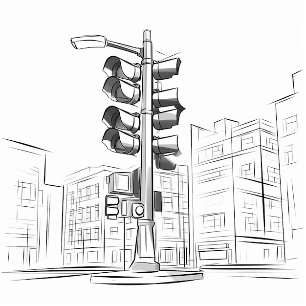 traffic light in the middle of the city