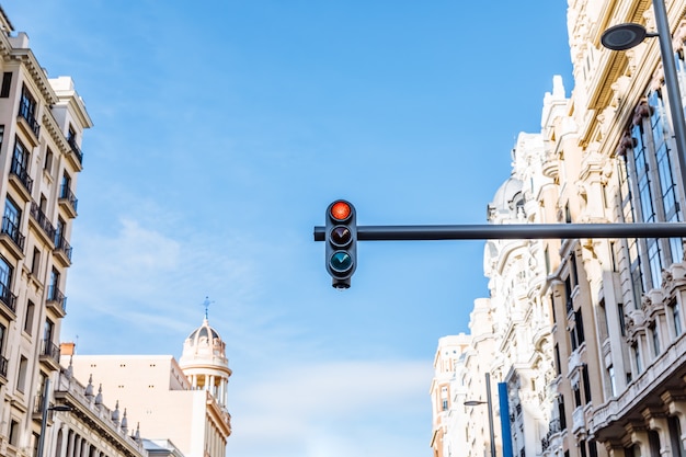 Traffic light in red light