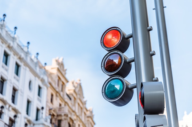 Traffic light in red light