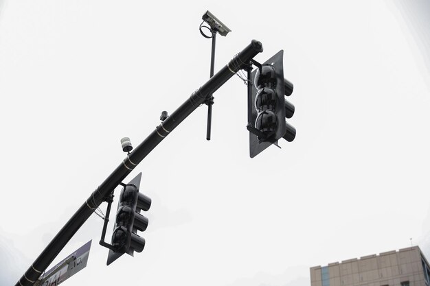 A traffic light that is on a pole