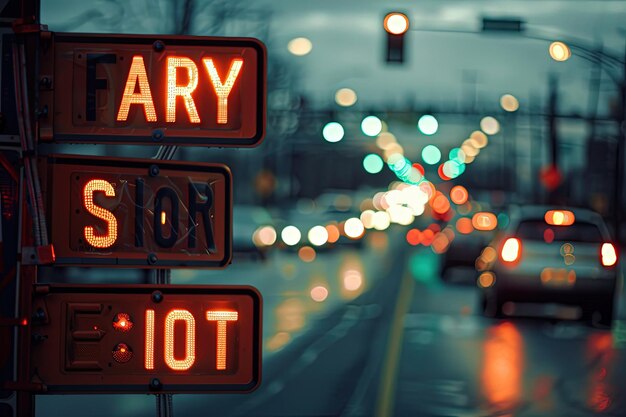 Photo a traffic light that is on the side of a road