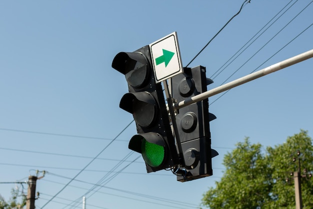 Traffic light with green light