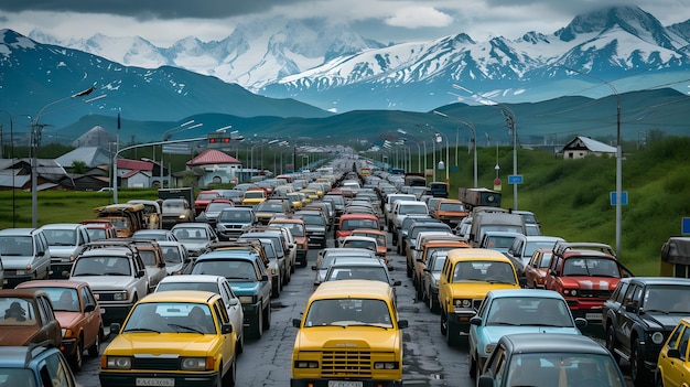 Photo traffic in the mountains