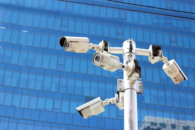 Traffic security CCTV cameras on road