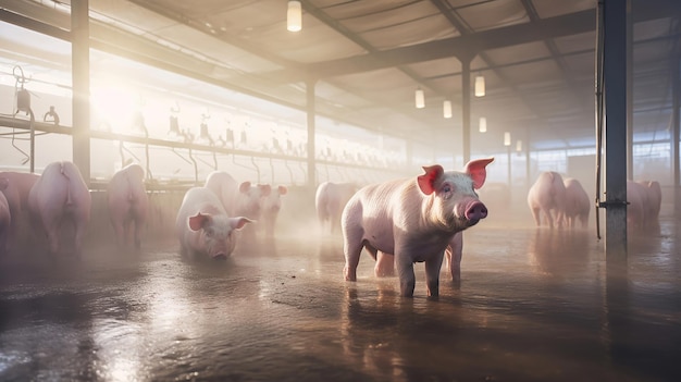 The Tragic Reality Pigs in Cages Bound for the Slaughterhouse Generative Ai