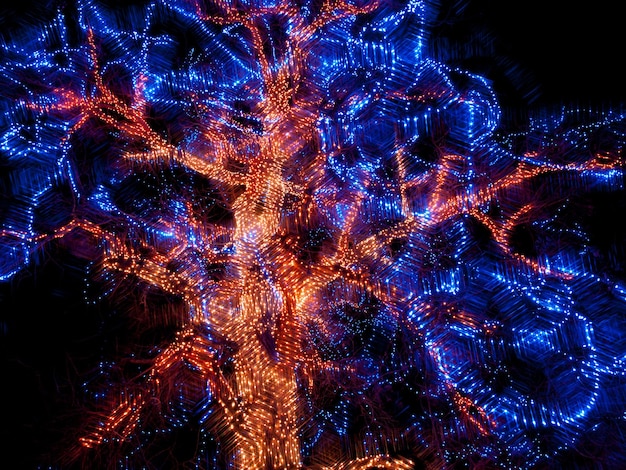 Photo trail of lights at denver botanical gardens at chatfield.