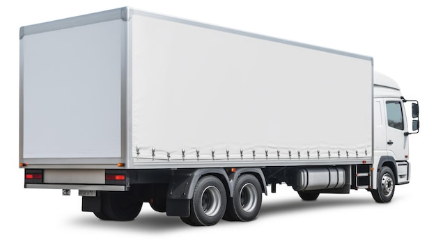 Trailer truck isolated on white background Generative AI