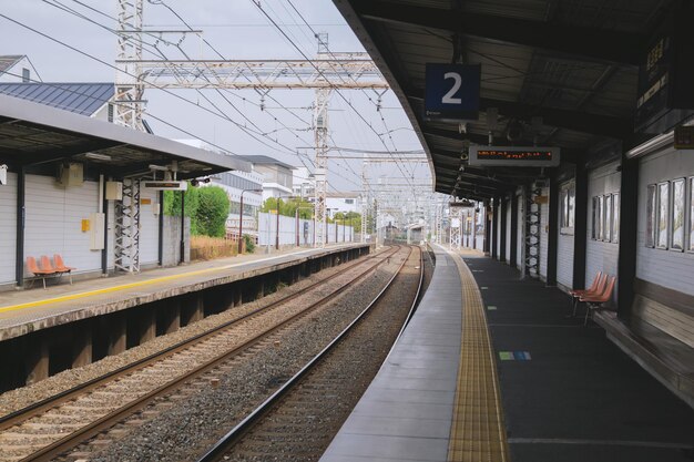 写真 鉄道駅のプラットフォームの列車