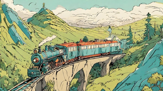 Train Cartoon Background Very Cool