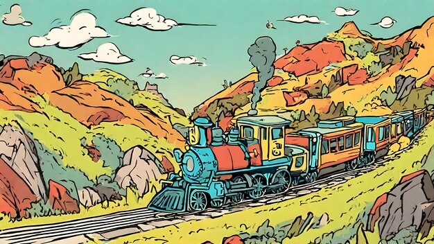 Train Cartoon Background Very Cool