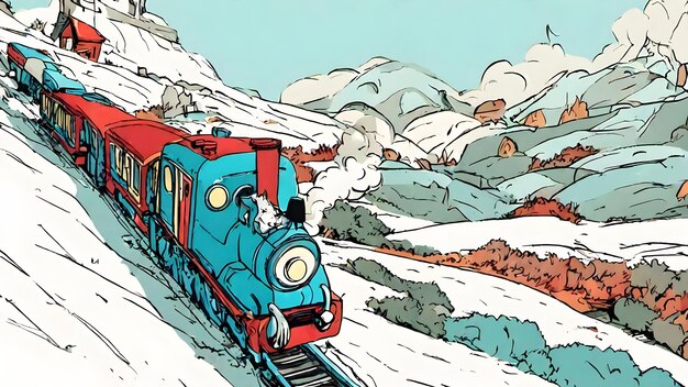 Train Cartoon Background Very Cool