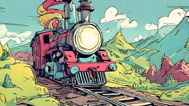 Train Cartoon Background Very Cool