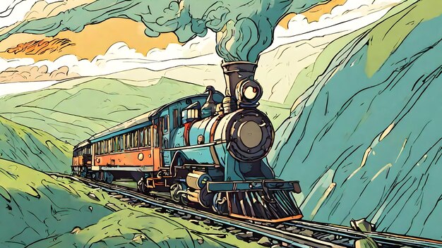 Train Cartoon Background Very Cool