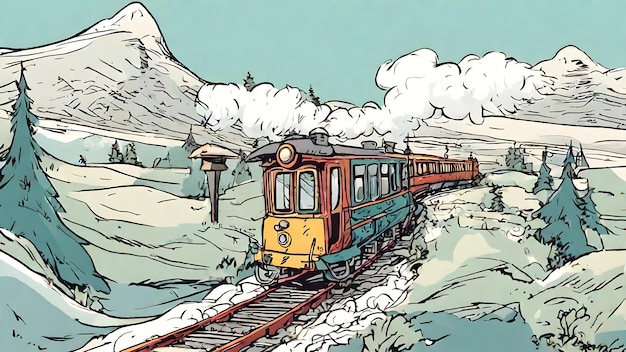 Train Cartoon Background Very Cool