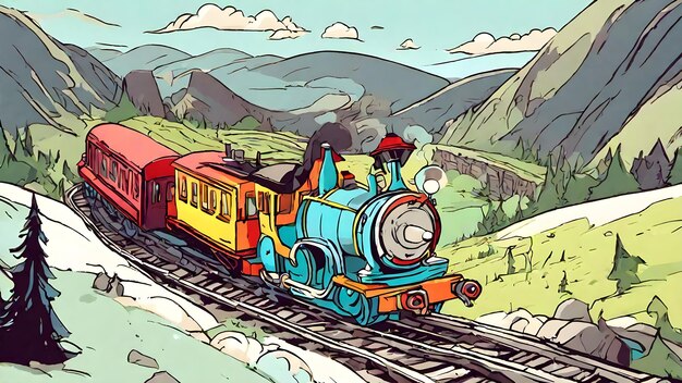 Train Cartoon Background Very Cool