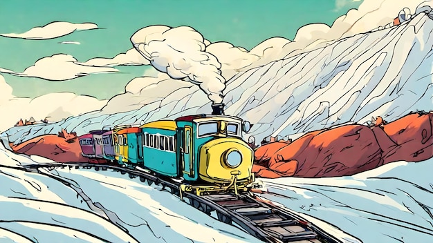 Train Cartoon Background Very Cool