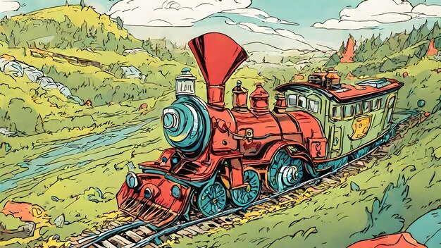 Train Cartoon Background Very Cool