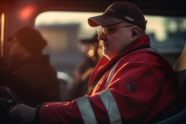 train driver in cab