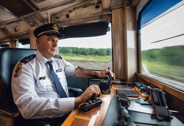 Premium Photo  Train Driver Navigating the Rails with Precision and 