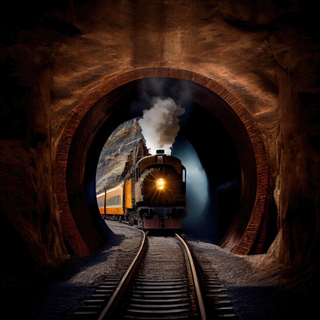 The train enters the tunnel Generative AI