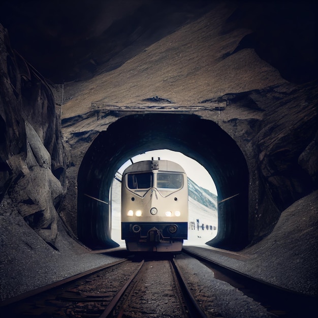 The train enters the tunnel Generative AI