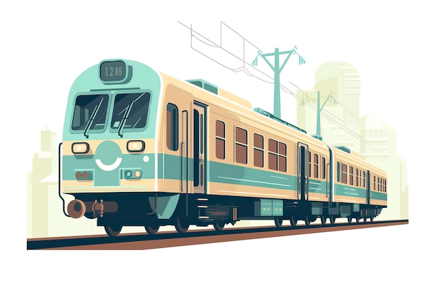 Train Illustration Transportation illustration Generative AI