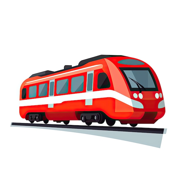 Train isolated on white background Vector illustration in flat cartoon style