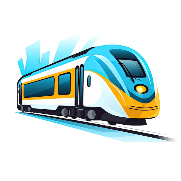 Train isolated on white background Vector illustration in flat cartoon style