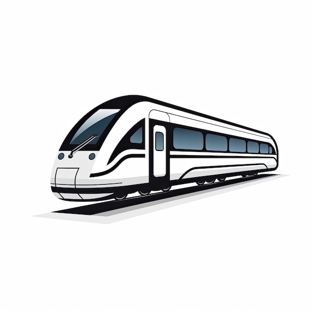 Train isolated on white background Vector illustration in flat cartoon style