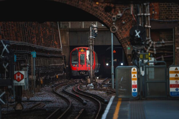 Photo train leaving for upminster tube station