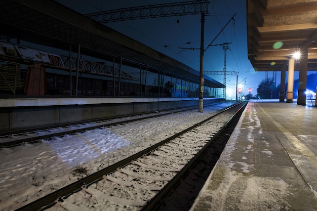 Train line in winter