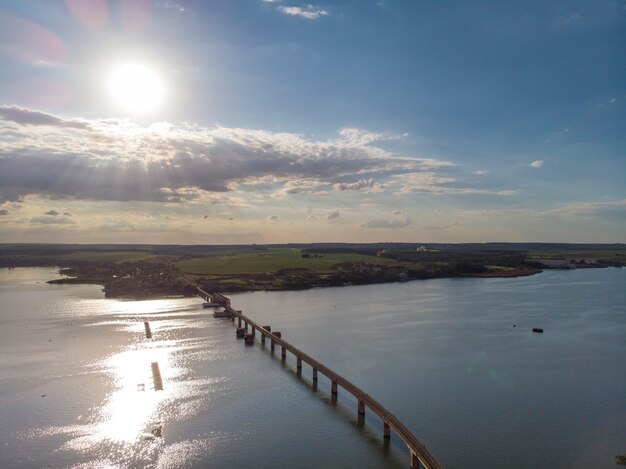 Train rail bridge over the Tiete River in the state of SÃ£o Paulo