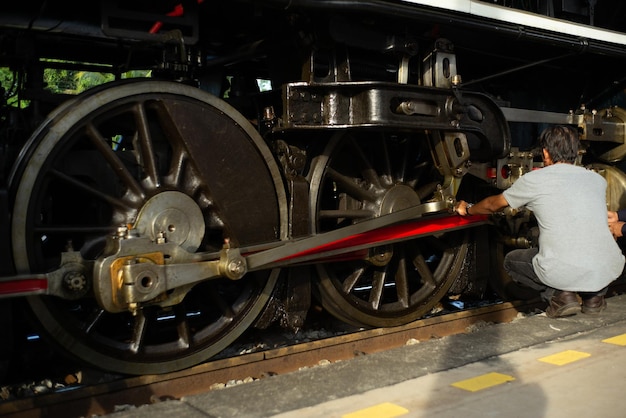 Photo train at railroad station platform