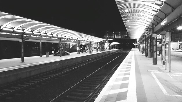 Train on railroad station platform