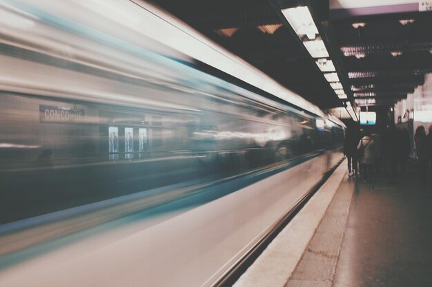 Train at railroad station platform