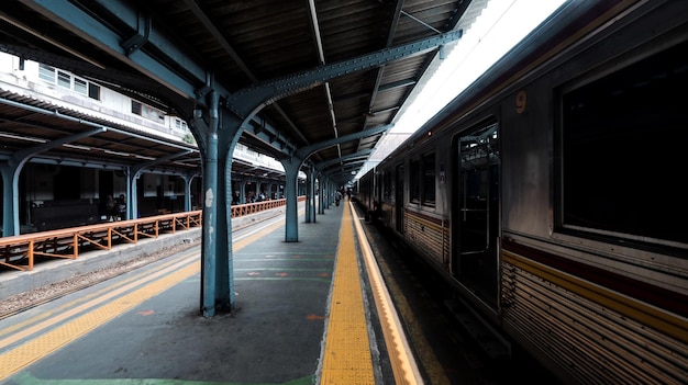 train at railroad station platform