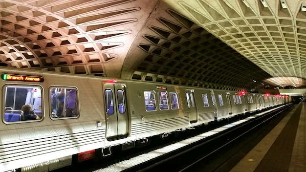 Photo train at railroad station platform