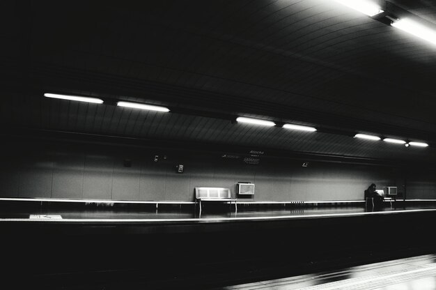 Photo train at railroad station platform